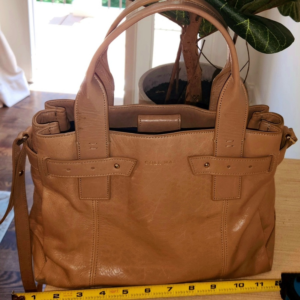 Cole Haan Leather Tote Tan/Black